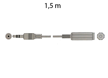 Jack 3.5 Stereo Male to Jack 3.5 Stereo Female Cable, 1.5 m - Golden - A-25G/1,5
