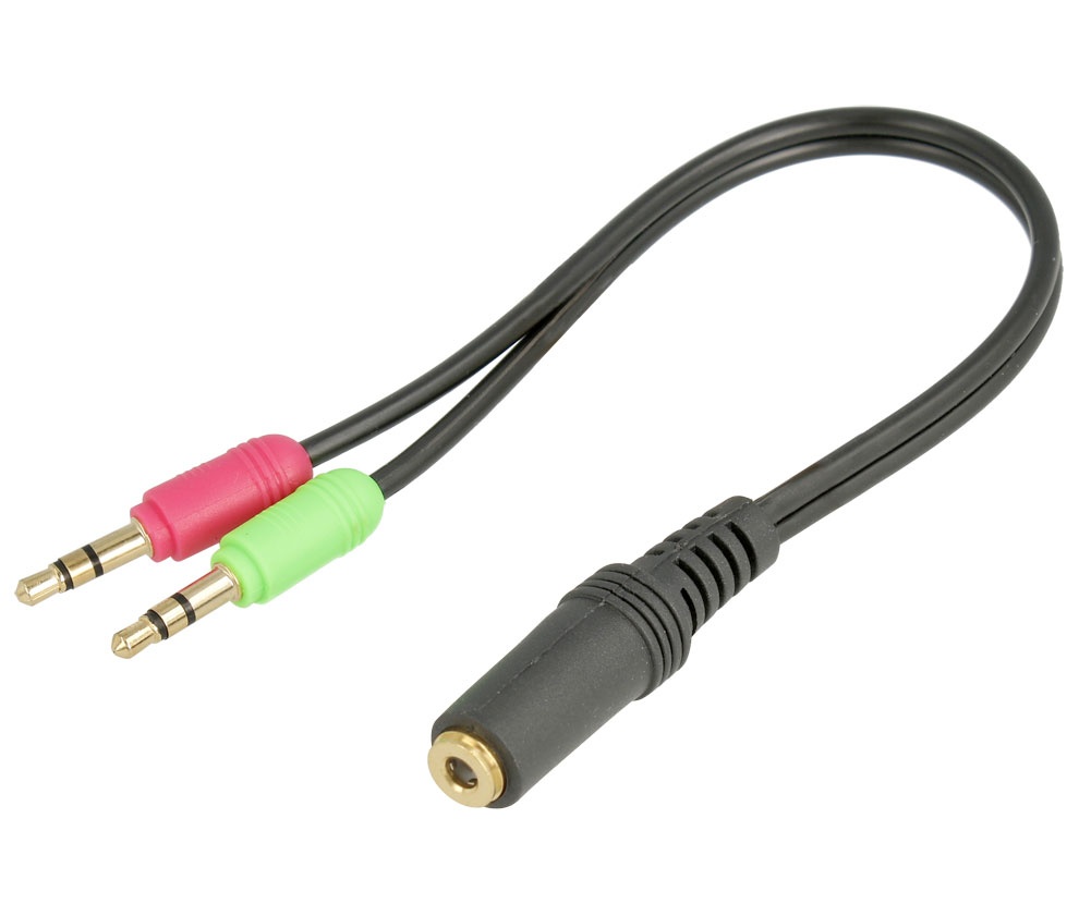 Conexión 2 Jack 3,5 Macho st a Jack 3,5 Hembra de 4 polos