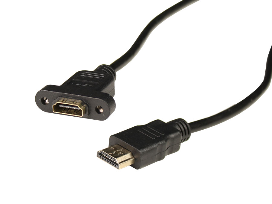HDMI Male to HDMI Female Cable - 0.42 m - Chassis Mount