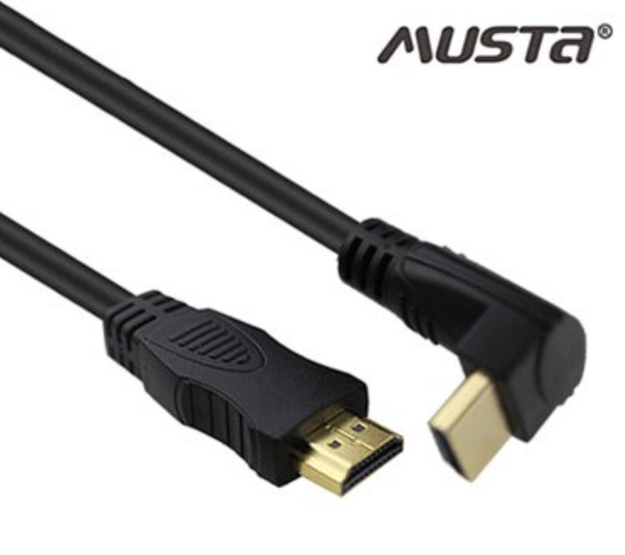 Musta CH-0187 - 4K 60Hz 18Gbps HDMI Cable - Straight Male to Male 90° Upward Angle - 3m