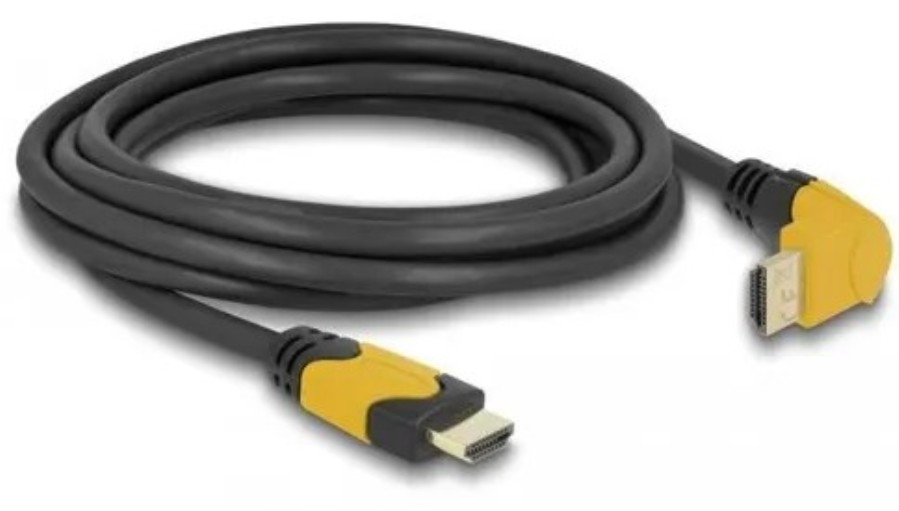 Delock 86990 - 8K 60Hz 48Gbps HDMI Cable - Straight Male to Male 90° Upward Angle - 3m