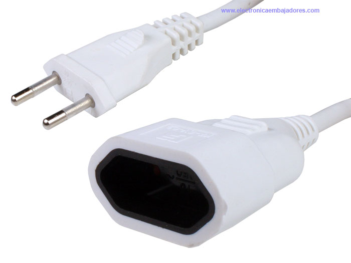 Simon - Unearthed Electrical Extension Cable - 2 m - White - PL160306