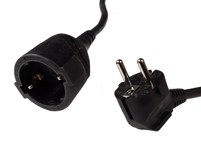 Simon - Electrical Extension Cable with Earthing Contact - 2 m - Black - PL166216