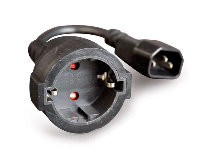 Conexión Eléctrica Red Tipo IEC 60320 C14 Macho - SCHUKO Hembra - 0,15 m