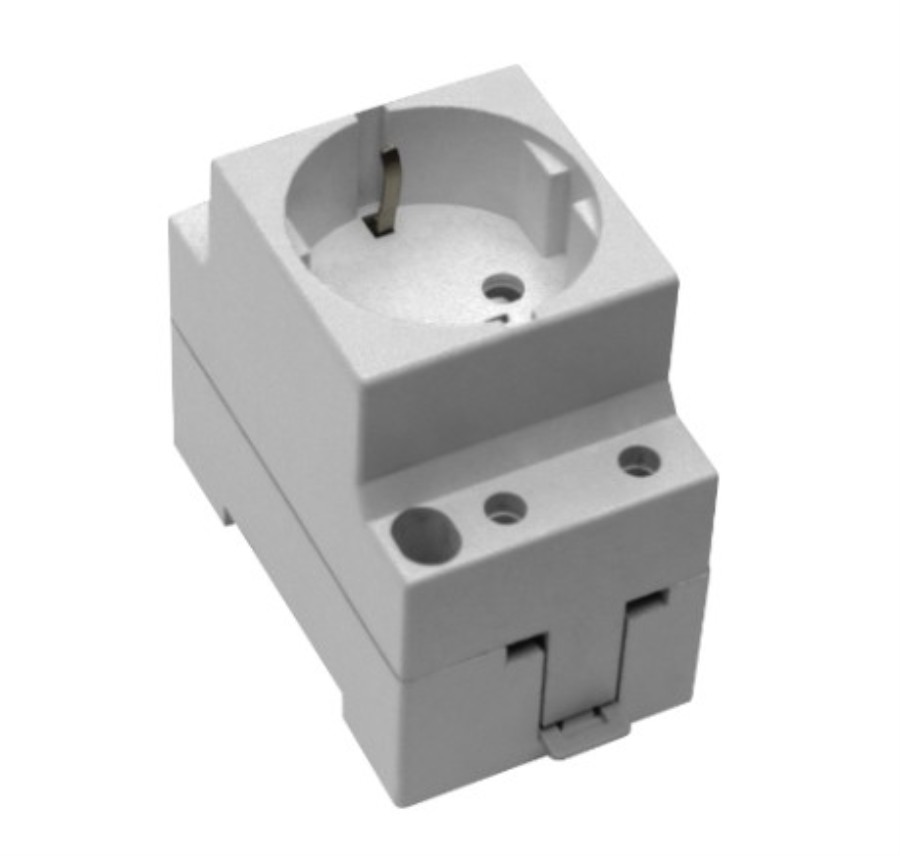 Solera 99 - Tomada Schuko para calha DIN 2P+T 16A 250V - Cinza