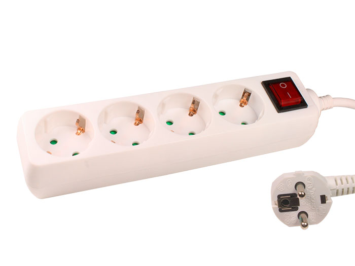 Simon BM468105 - Multiple network base 4 tos with ground and switch with 2 m cable