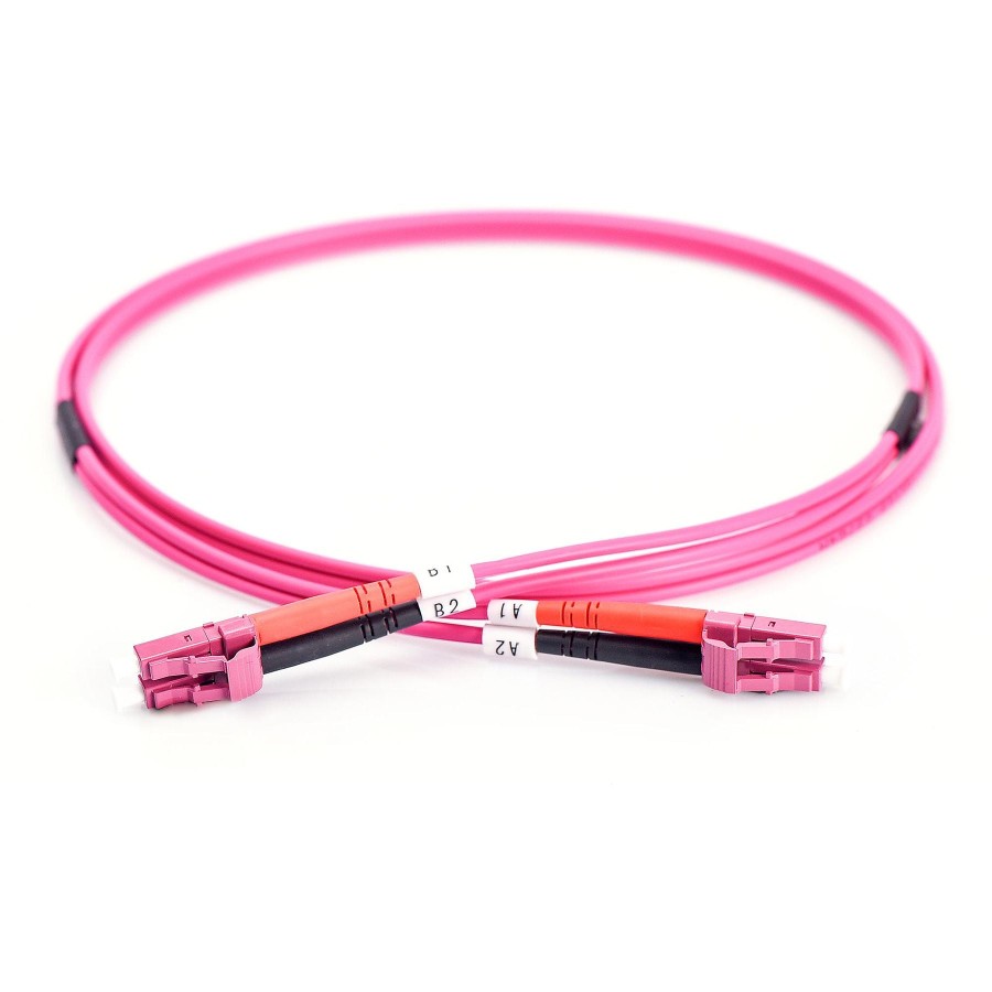 DIGITUS DK-2533-01-4 - Câble à fibre optique OM4, LC-PC pour LC-PC, duplex MM 50/125 - Couleur RAL 4003 - 1 m