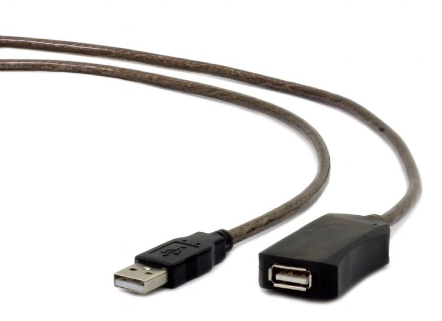 Cablexpert UAE-01-5M - Cable de Extensión USB 2.0 Amplificado - USB-A Macho a USB-A Hembra - 5 m