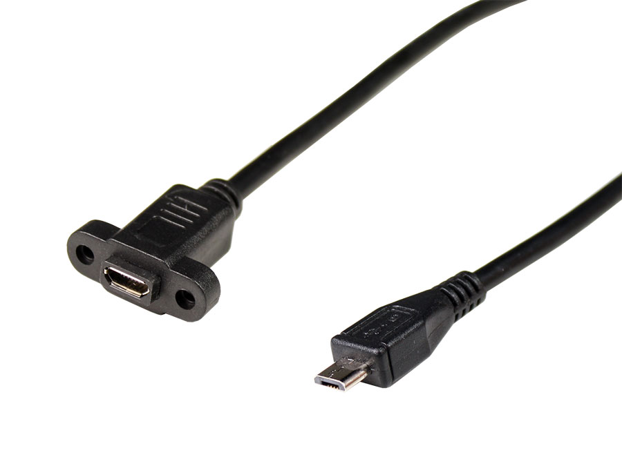 Câble USB 2.0 - micro-USB-B Mâle vers micro-USB-B Femelle - 0,25 m - Montage