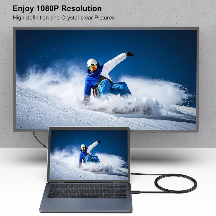 Cable USB-C Thunderbolt Macho a DVI 24+1 - 1920x1200 @60Hz - 1,8 m