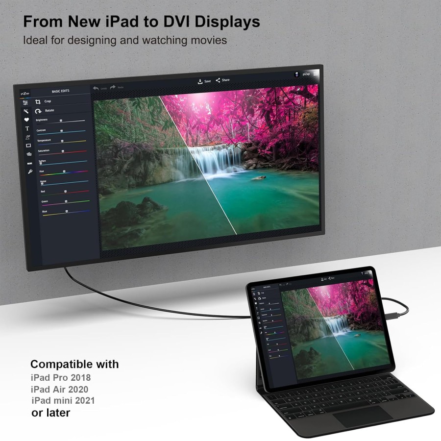 Cable USB-C Thunderbolt Macho a DVI 24+1 - 1920x1200 @60Hz - 1,8 m