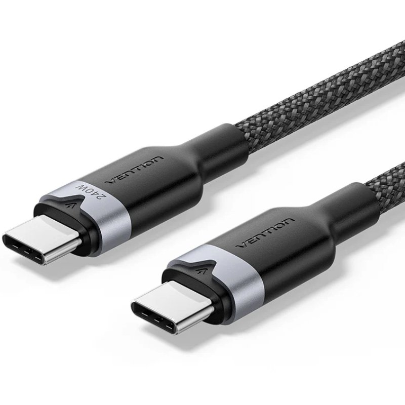 VENTION TRIBF - Cable USB-C a USB-C 1m 5A 240W – Carga Rápida y Transferencia 480 Mbps