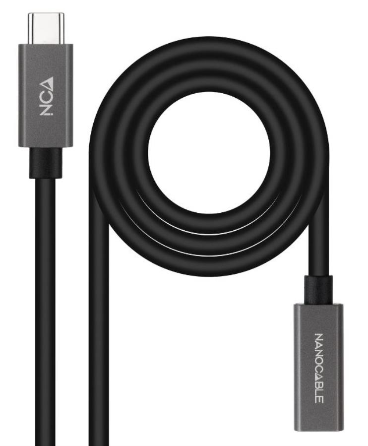 Nanocable - Connexion USB-C mâle - USB-C femelle 2M 3.2 GEN2x2 4K/60Hz - 10.01.4402