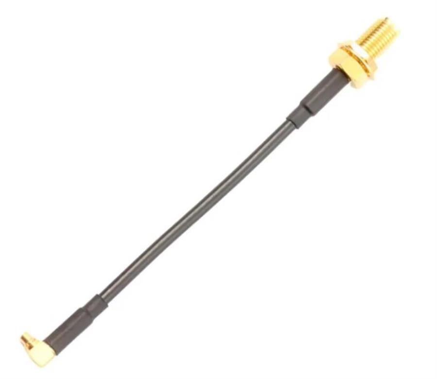 Taoglas CAB.0171 - Ligação coaxial RF RG174 50 Ω SMA Painel fêmea para MMCX 5,9” Male cotovelo - 150 mm