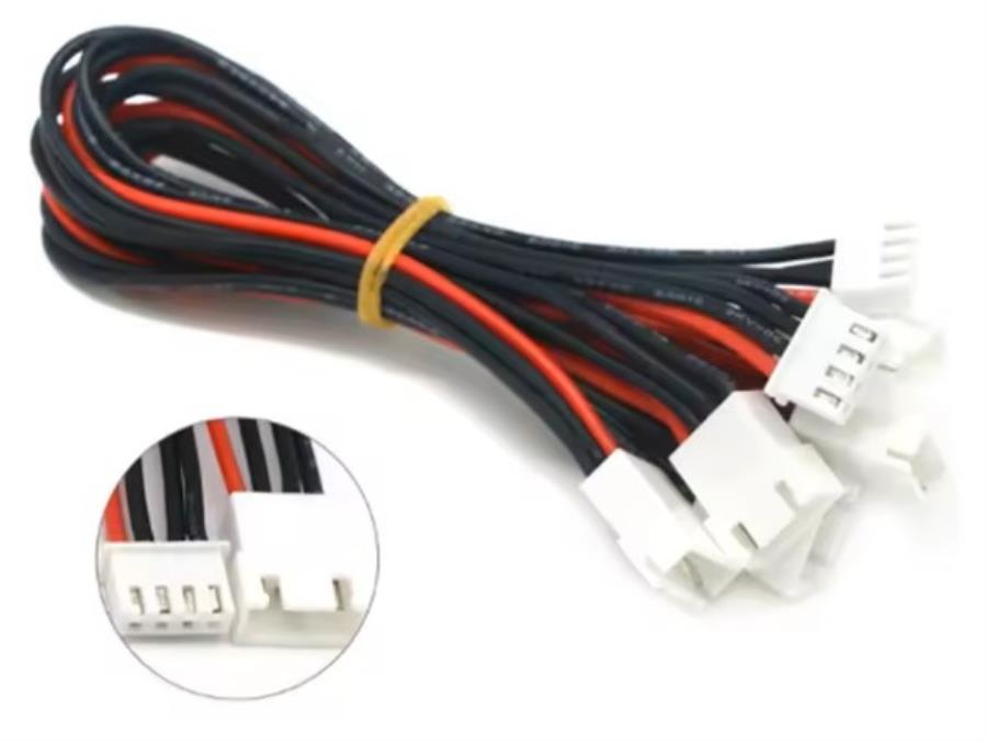 Cable de conexión JST XH 3s - Macho recto a Hembra recta 4 contactos - 20 cm - 5 Unidades