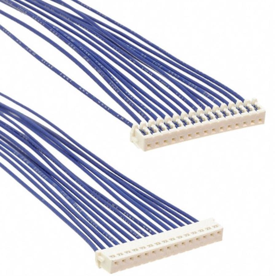 JST A15KR15KR26E102A - Conexão IDC Série KR de 15 pinos, passo de 2,0 mm, perfil baixo - Invertido - 10 cm - 10 unidades