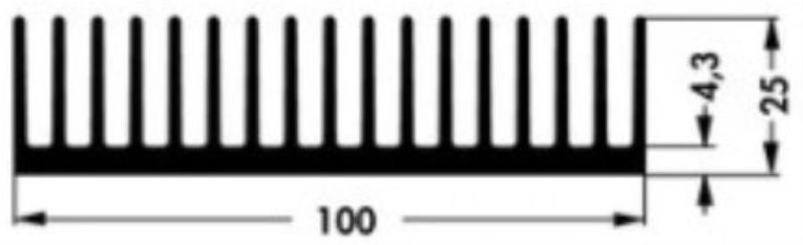 Heatsink for LED/PCB 100 x 100 mm - H: 25 mm - For SQUARE 100 module