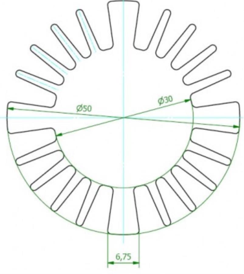 Dissipateur pour LED/PCB Circulaire Ø50 mm externe - Ø30 mm interne - H: 50 mm