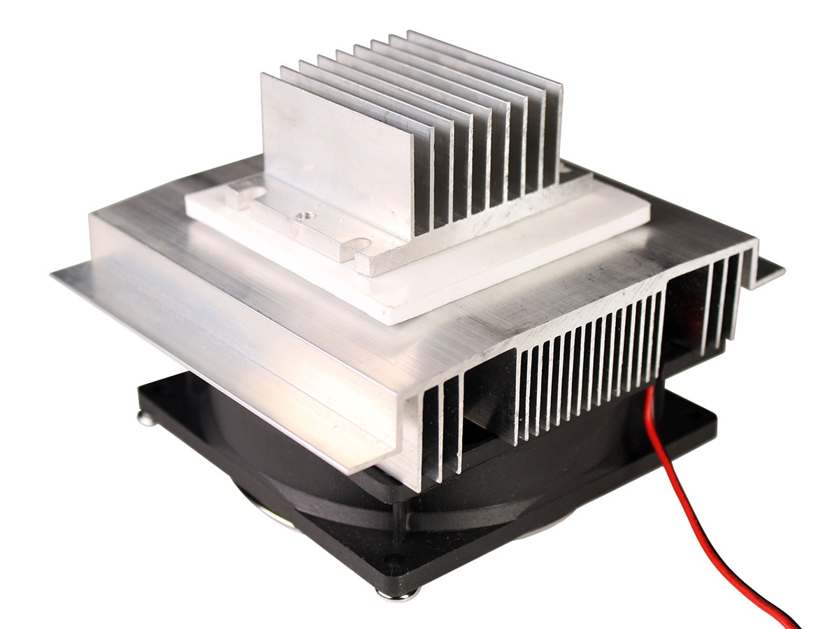 Aluminum Heatsink and 12V Fan Kit for Mounting Peltier Cells up to 72W