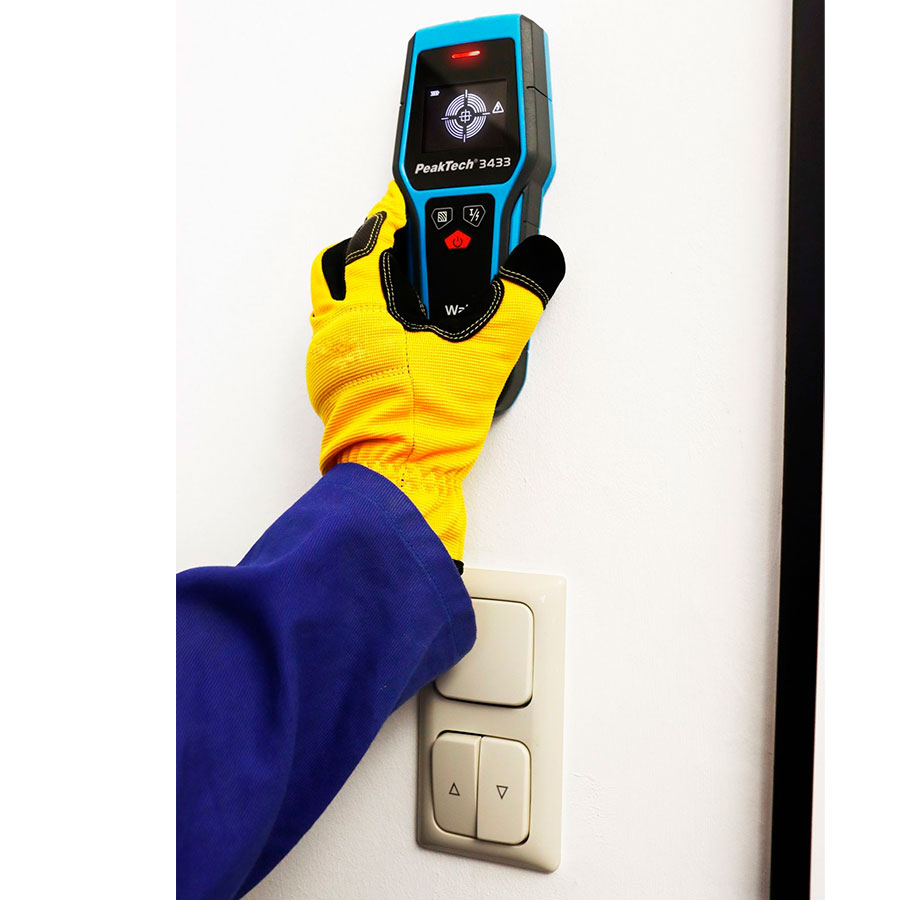 PeakTech P3433 - Scanner mural : Détecteur de métaux, câbles électriques et bois