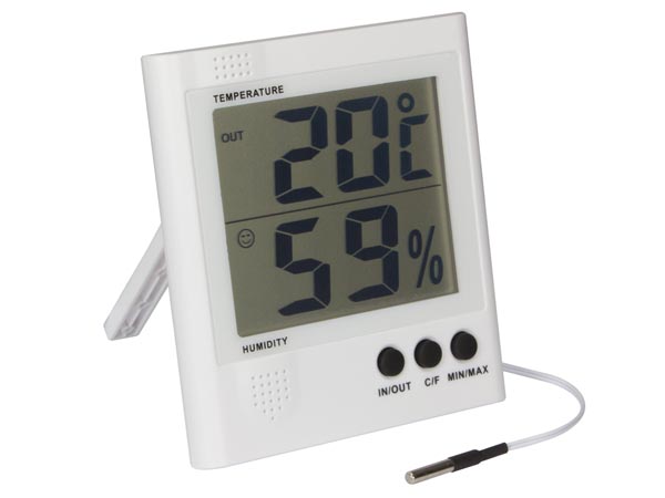 Termómetro interior/exterior inalámbrico Digital LCD, higrómetro /H,  medidor de humedad y temperatura con máx.