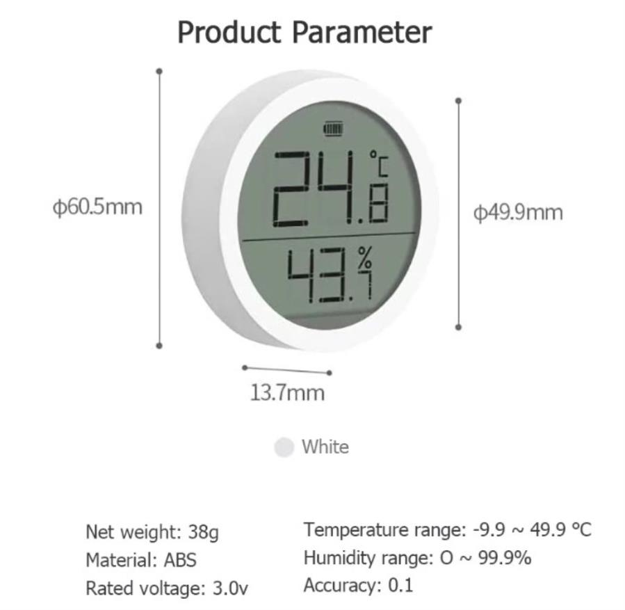 CGDK2 - Higrômetro Termômetro Digital - Bluetooth 5.0