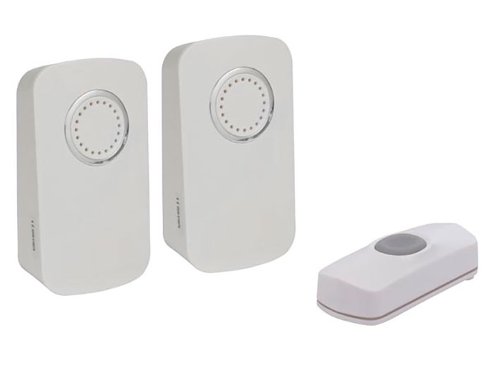 Perel EDMTWR - Wireless Doorbell - 1 Remote and 2 Bells - With Batteries