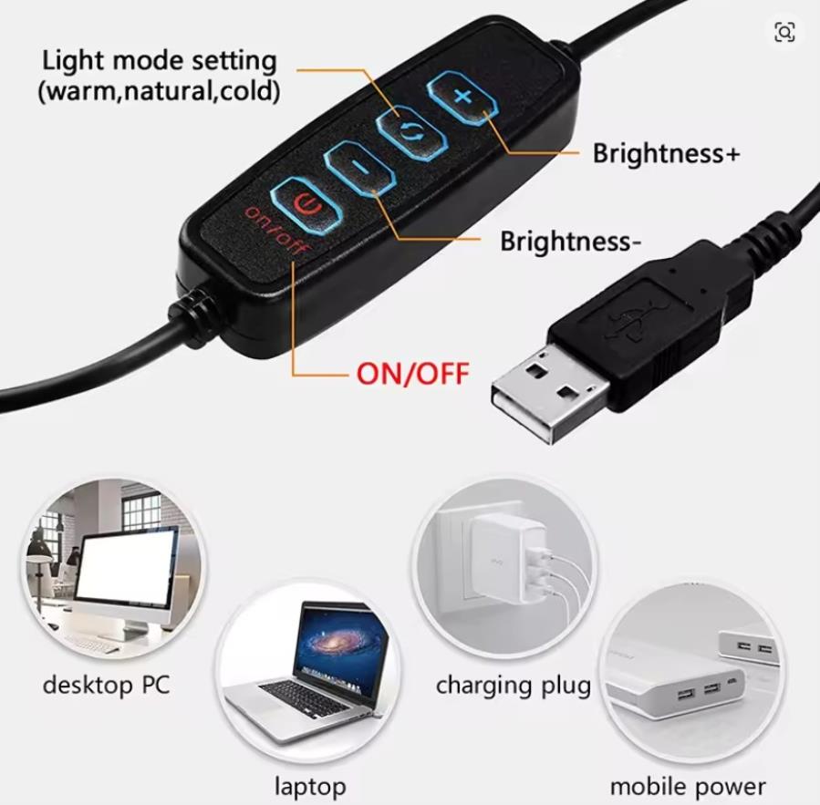 Antela - Anillo de luz regulable - Ø 33 cm (12”), con control remoto y trípode de 50 cm