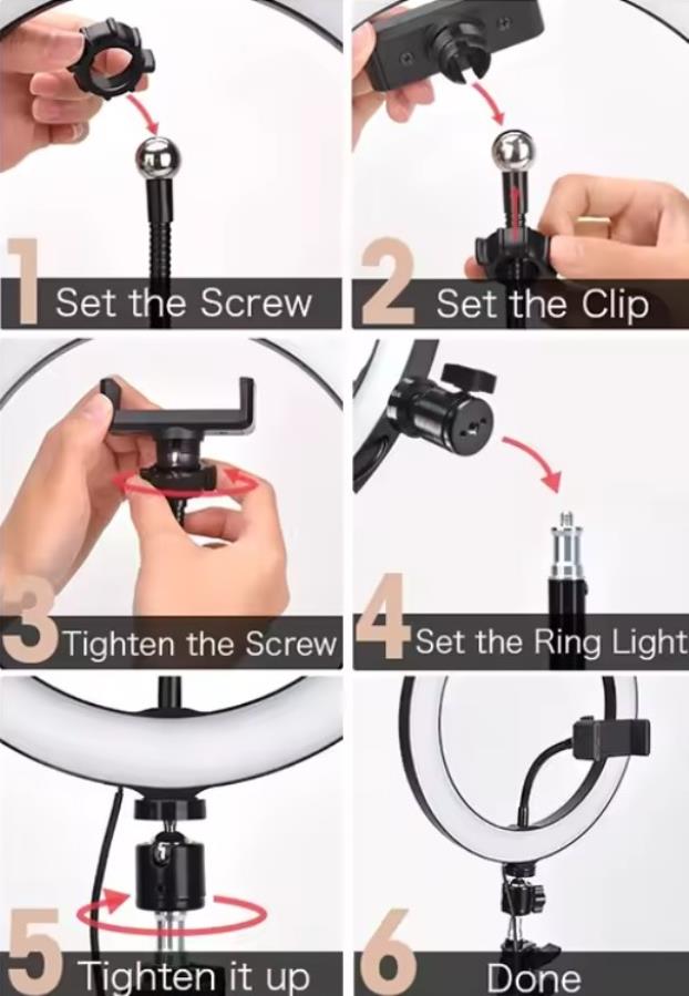 Antela - Anillo de luz regulable - Ø 33 cm (12”), con control remoto y trípode de 50 cm