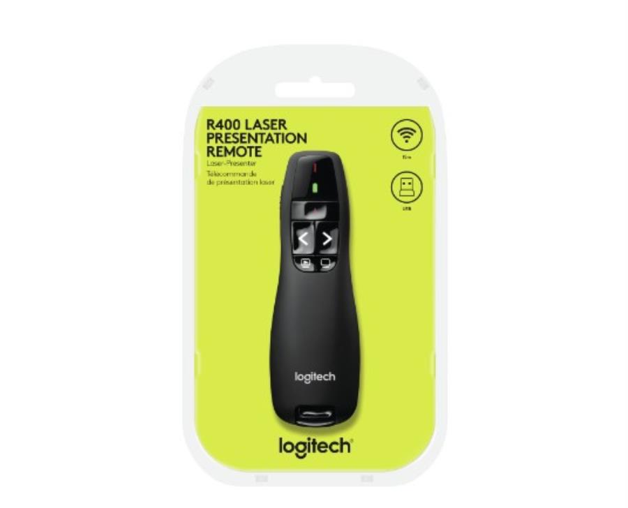 Logitech R400 - Pointeur laser RF 15 m - Noir - 910-001356