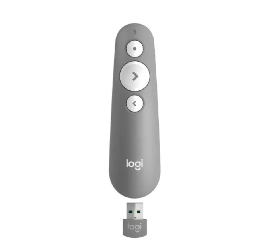 Logitech R500S - Pointeur Laser Bluetooth/RF 20 m - Gris - 910-006520