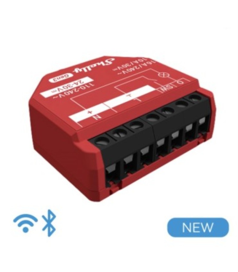 Shelly 1PM Gen3 - Interruptor relé WiFi / Bluetooth con medidor de potencia - 16 A - 4000 W