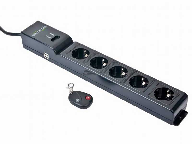 Gembird EG-SP5-U6B-RM - Protected Network Strip with 5T with Remote Control