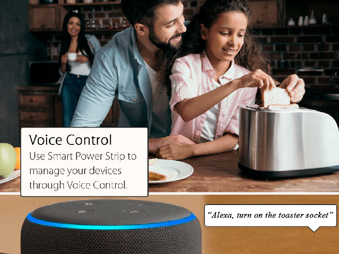 Woox R4028 - Regua Rede 4 Tomadas - 4 Portas USB - Inteligente