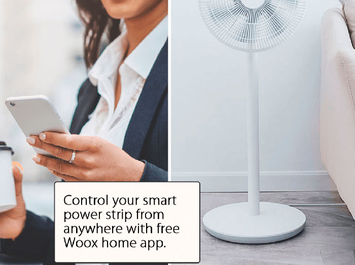 Woox R4028 - Regua Rede 4 Tomadas - 4 Portas USB - Inteligente