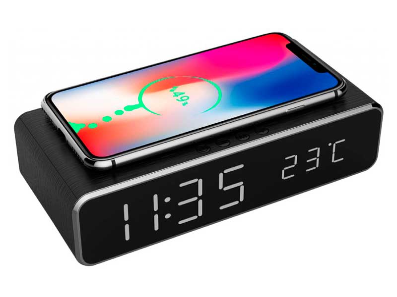 Gembird DACWPC01 Desktop Alarm Clock with Wireless Charger
