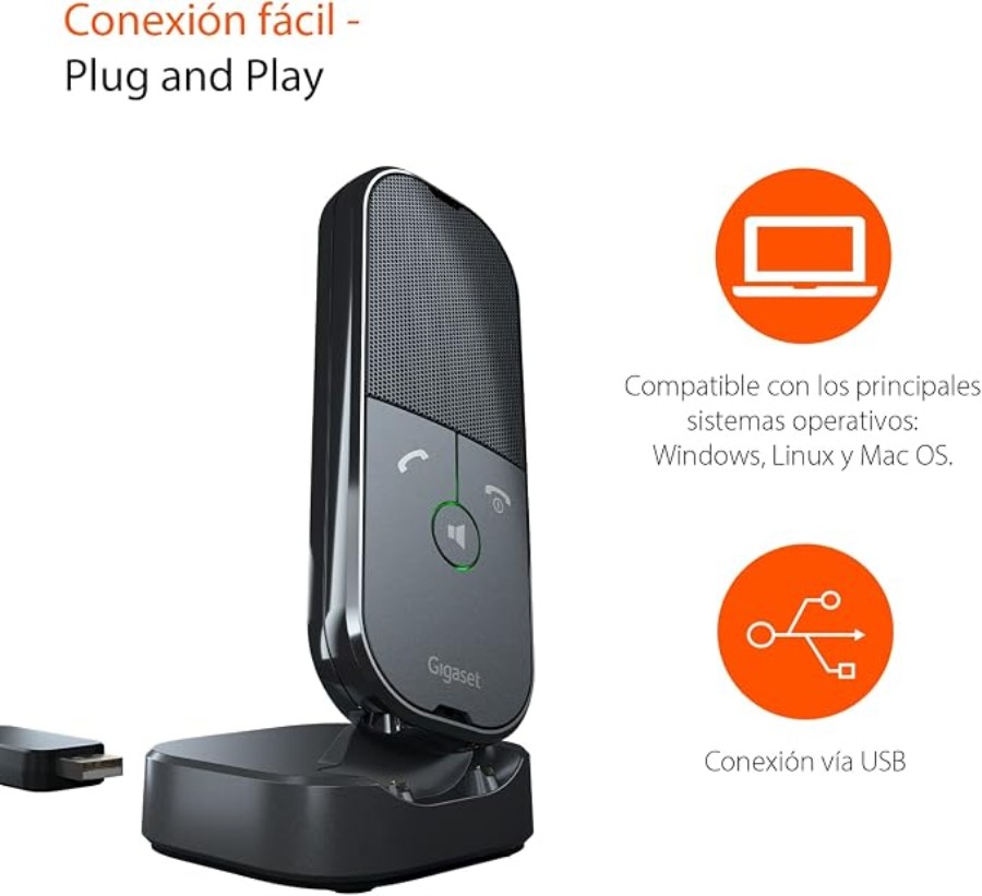 Gigaset Ion - DECT USB-C Hands-free Phone with Headset Function
