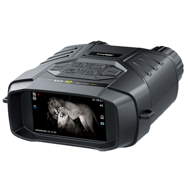 FNIRSi NVS-40 - Jumelles numériques de vision nocturne avec IR 850 nm, vidéo 4K, écran IPS 3,0 pouces et zoom 6×