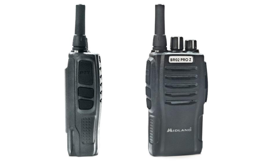 Midland BR02 PRO Z PACK 4 - Talkie-walkie Professionnel + Microphone + Chargeur - Pack de 4 Unités - C1524.01
