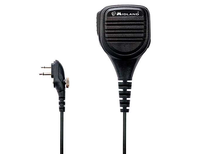 Midland MA25-M - Microphone et Haut-Parleur avec PTT 2 Pin Motorola