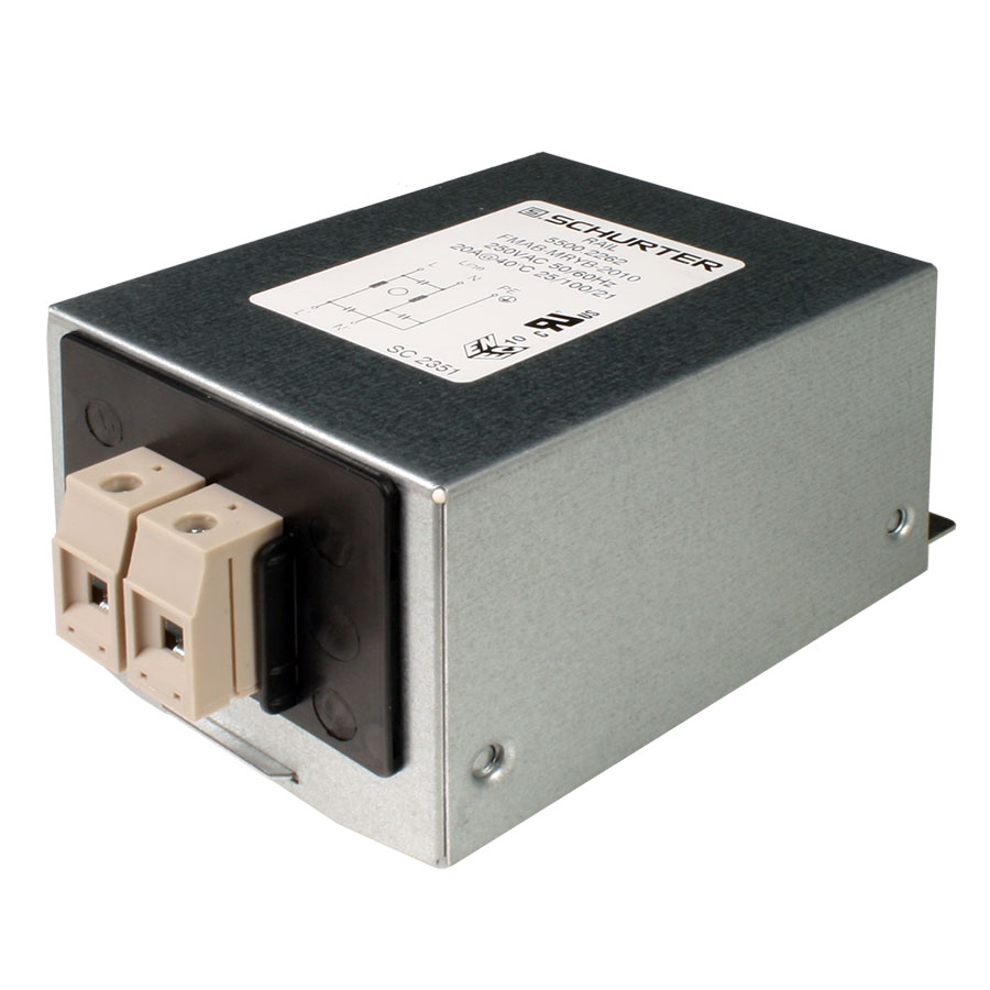 Schurter - Filtre de Réseau EMI pour Montage sur Rail DIN - 20A - 5500.2262