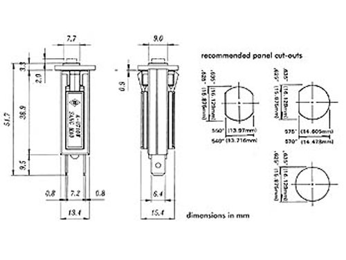 Schurter - Automatic 8 A 250 Vac Fuse - Thermal Circuit Breaker - 4404.0003