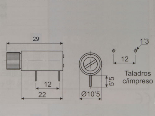 Printed Circuit Board Mount Fuse Holder - 5 x 20 mm