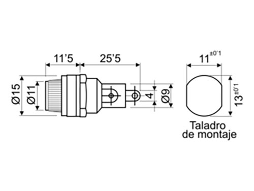 Chassis Fuse Holder 5 x 20 mm Thread - Weld