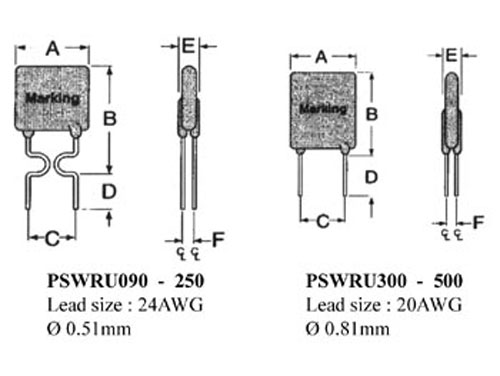 Fusible à Carte Radial Réarmable RU 1,85 A 30 V