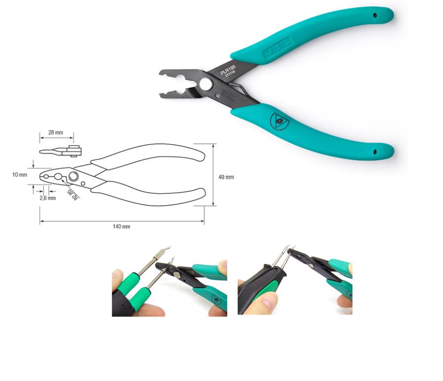JBC PLR195 - Alicates ESD extractor de cartuchos - Longitud 138 mm