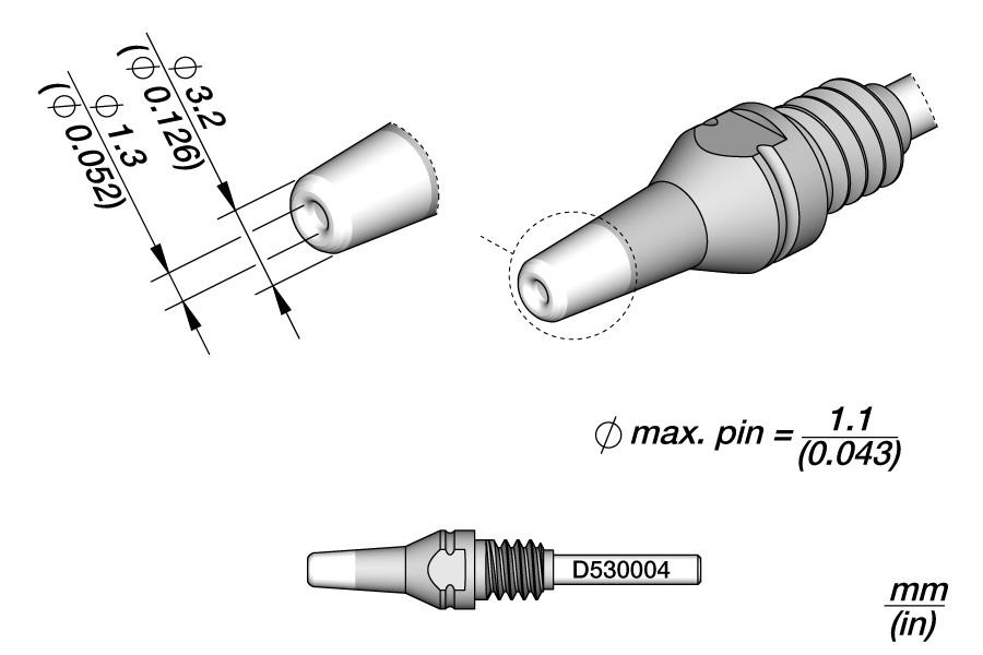 JBC D530004 - Through-hole Desoldering Tip Ø 1 - JBC D530004