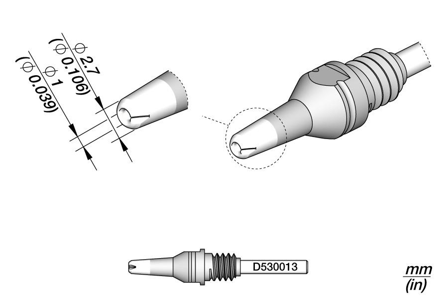 JBC D530013 - Pad Cleaning Tip Ø 1 - JBC D530013