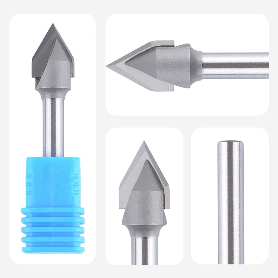 Broca de carburo en V para CNC - 6 x 12 x 51 mm