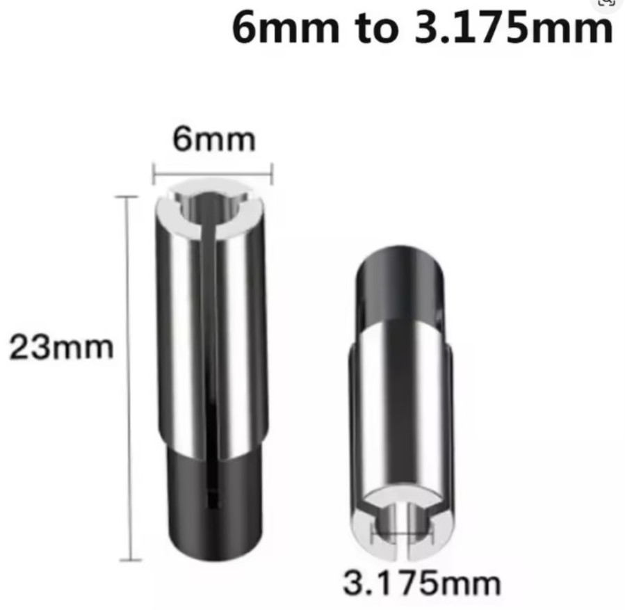 Bástago reductor en acero al manganeso para CNC - De 6 mm a 3,175 mm